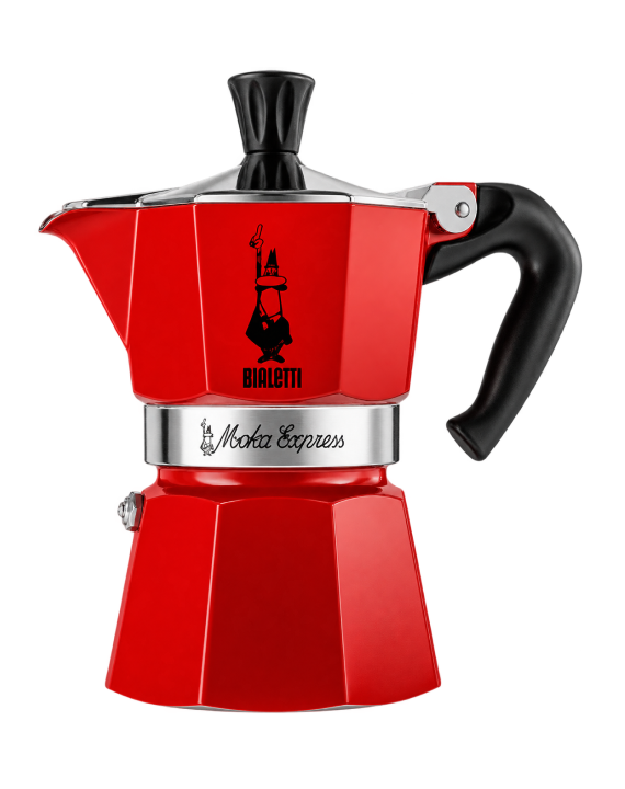 Гейзерна кавоварка Bialetti Moka Express 3tz, червоний
